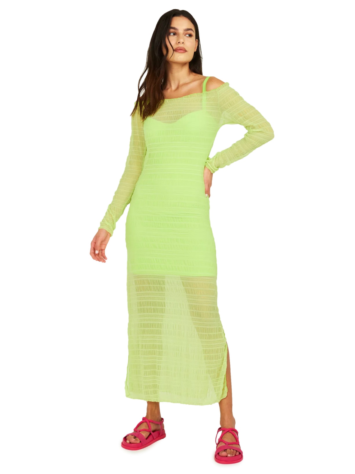 Vestido Ombro A Ombro Ava Verde Triya