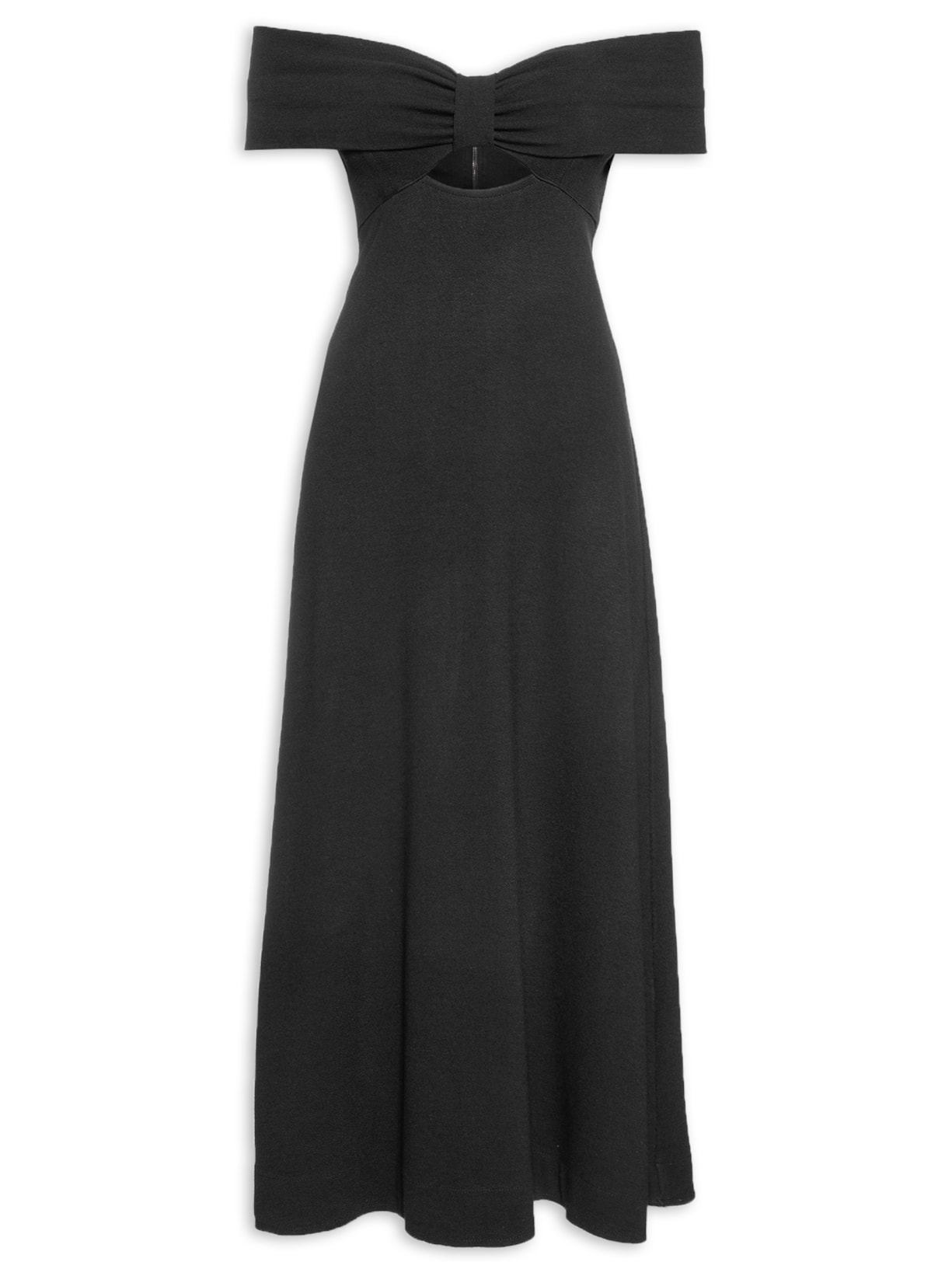 Vestido Ombro A Ombro Cut Laço - Preto