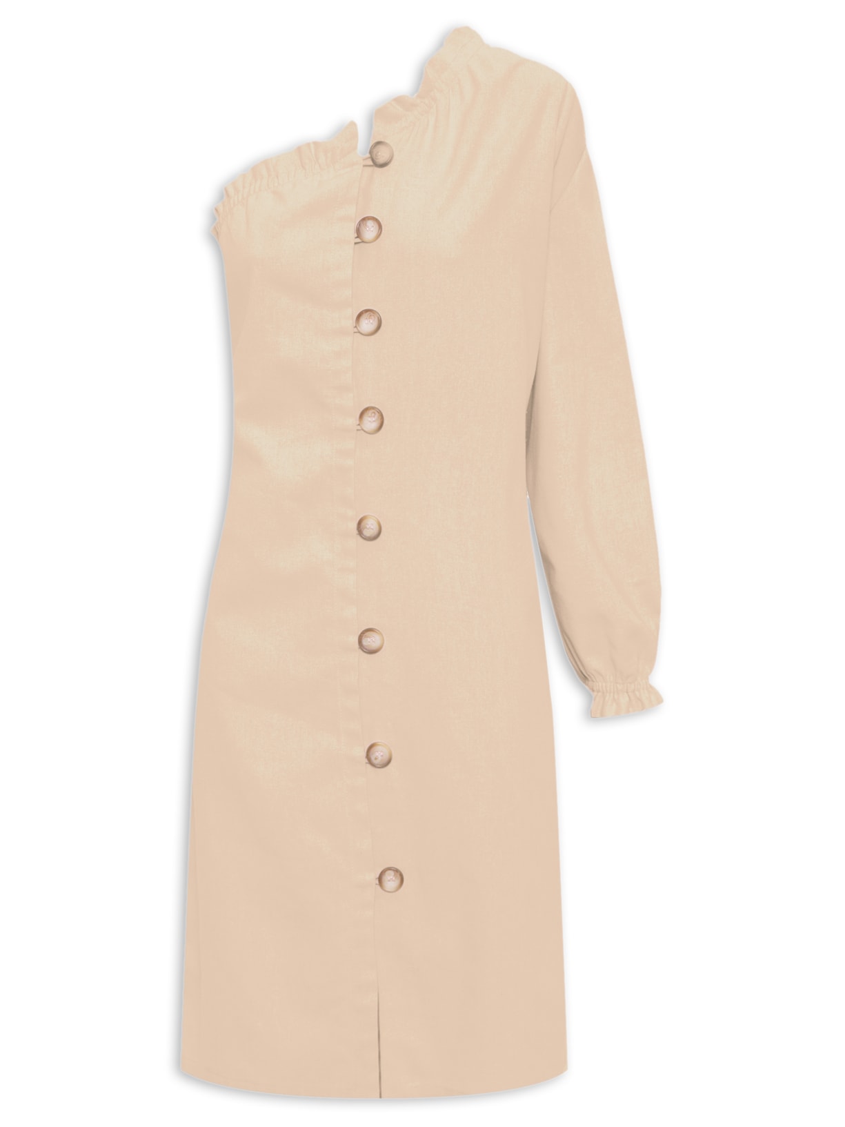 Vestido Ombro Só - Bege
