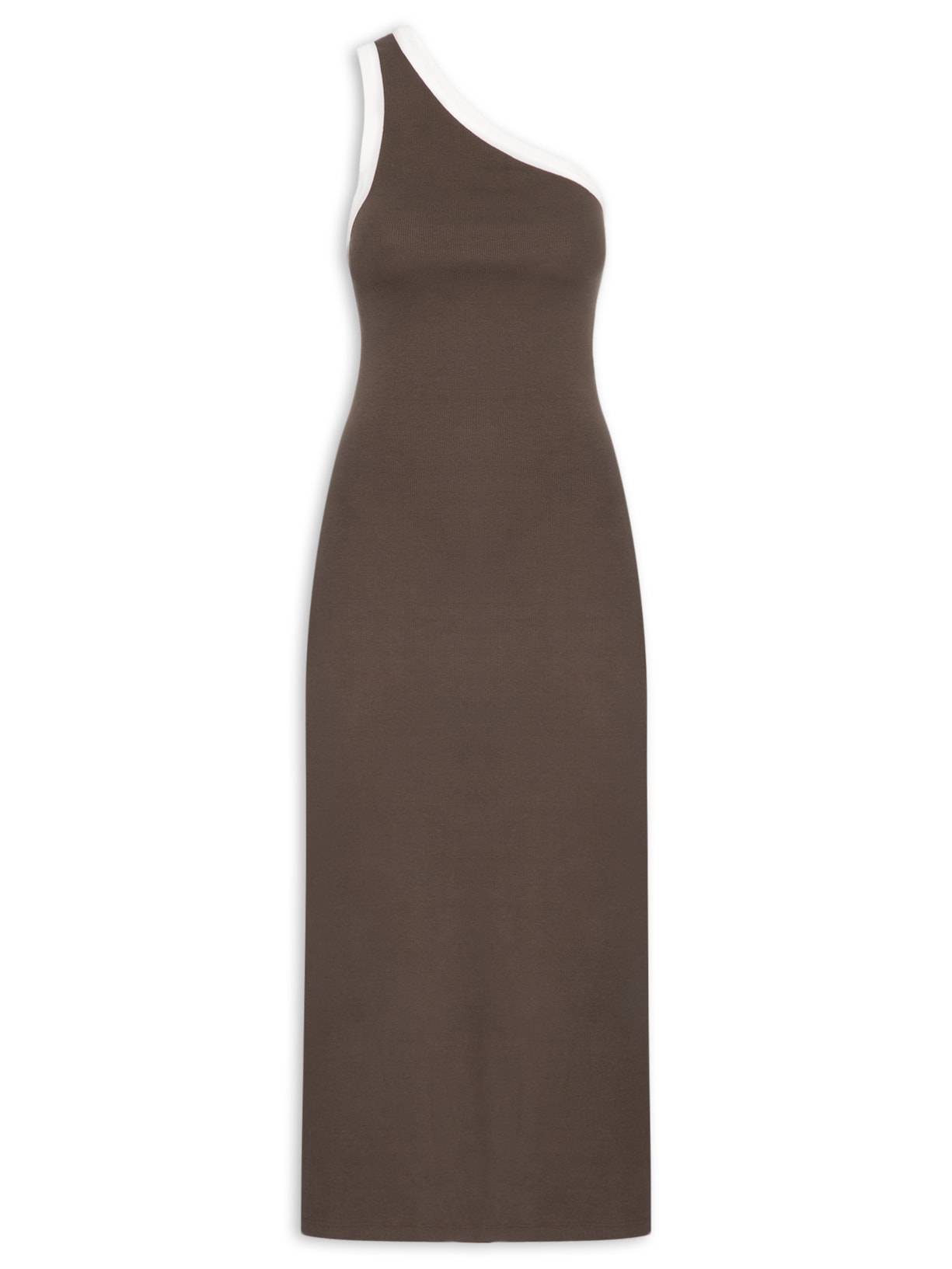 Vestido Ombro Só Bicolor - Marrom