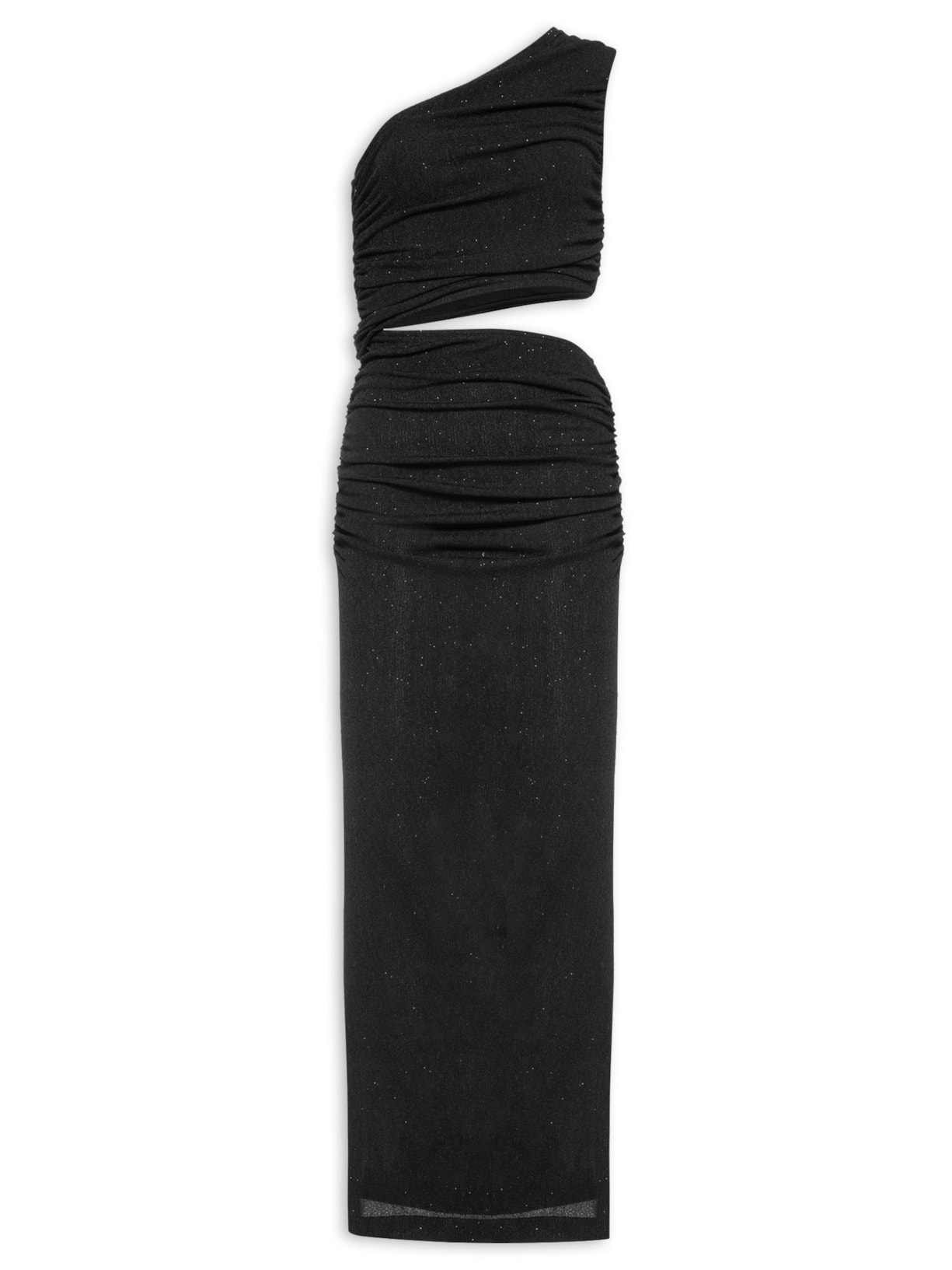 Vestido Ombro Só Cut Brilho Preto Animale