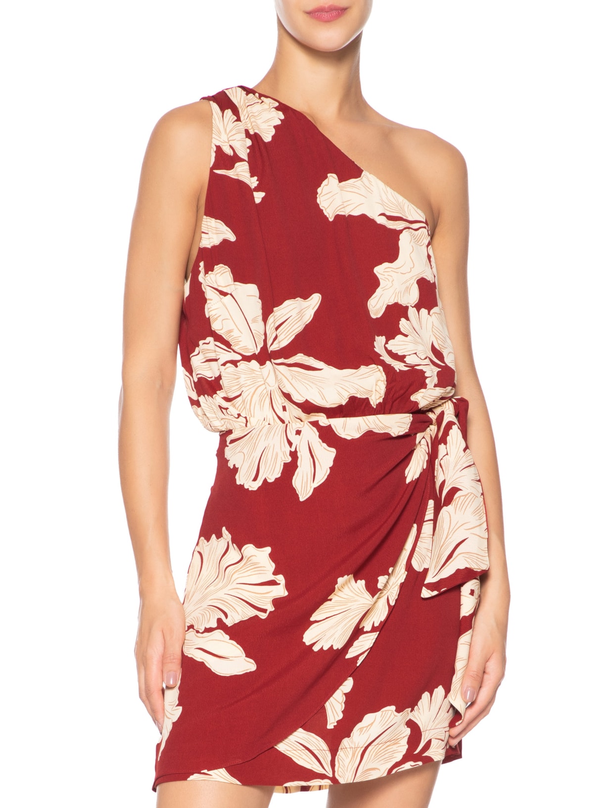 Vestido Ombro Só Estampa Pétala Vermelho Dress To