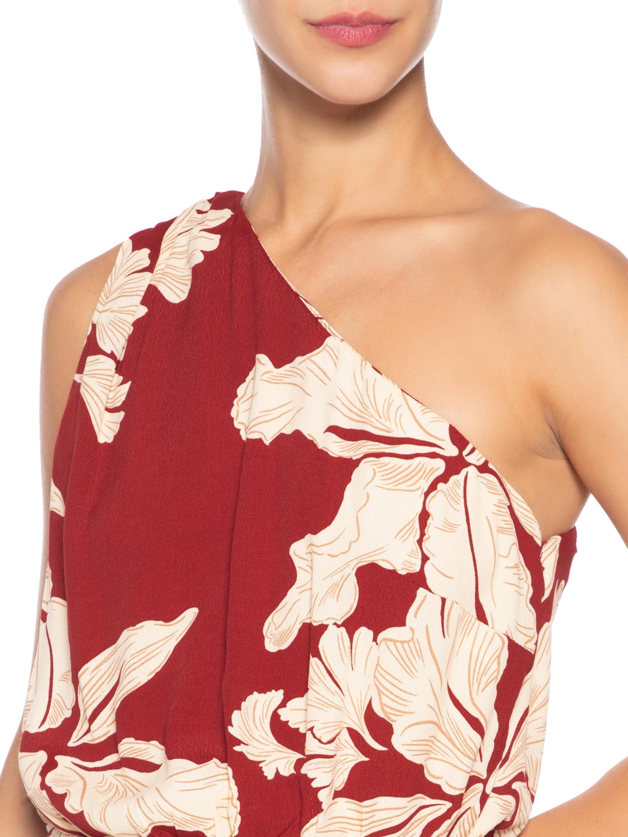 Vestido Ombro Só Estampa Pétala Vermelho Dress To