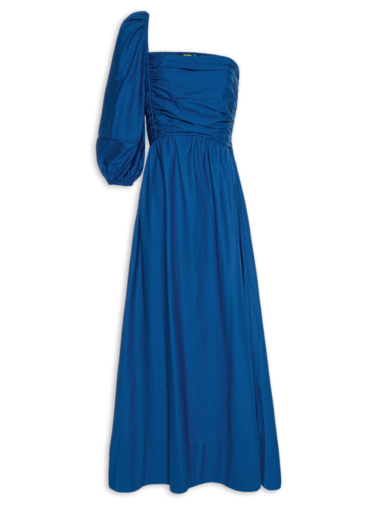 Vestido Ombro Só Franzido - Azul
