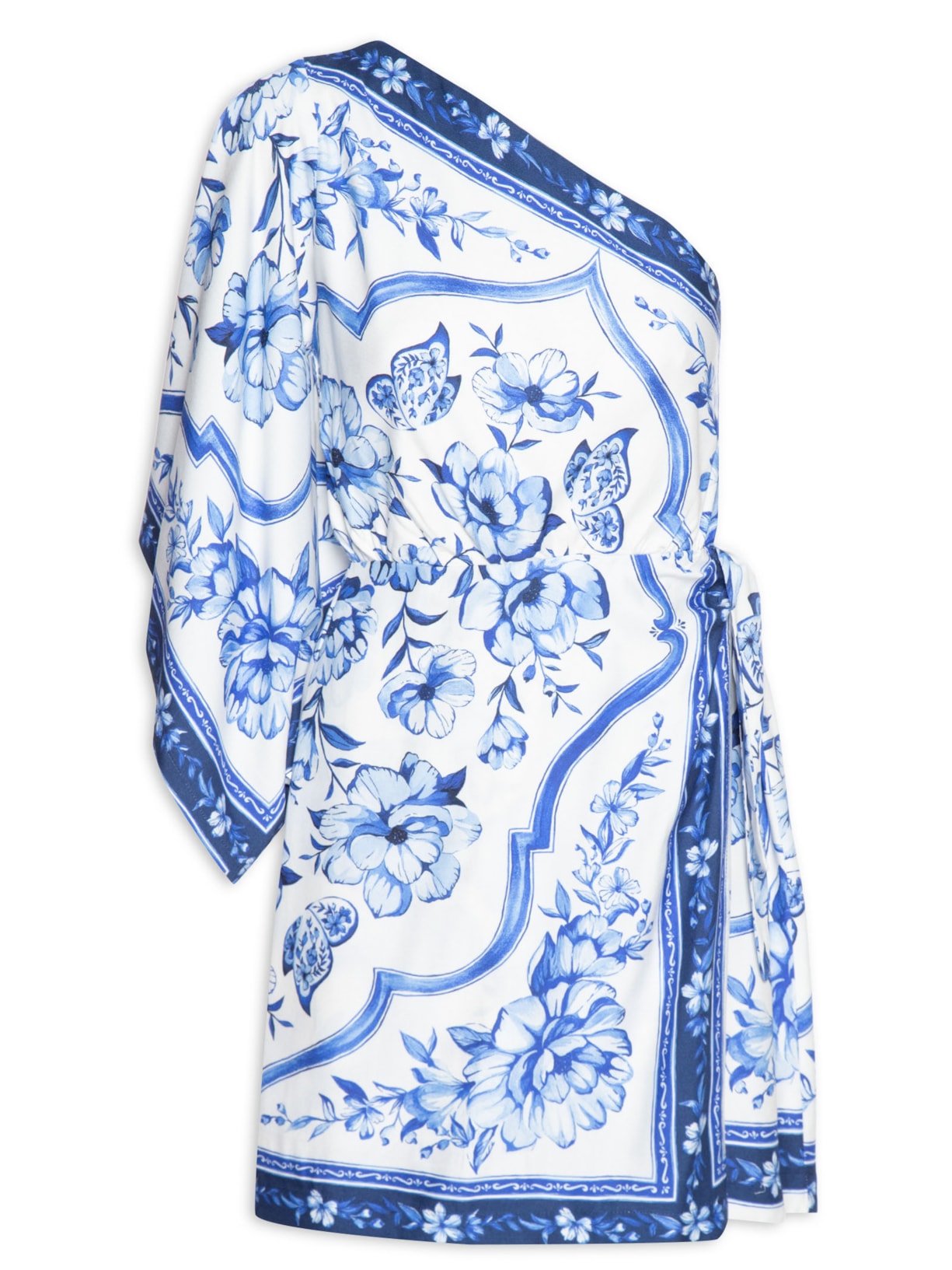 Vestido Ombro Só Jardim De Porcelana - Azul