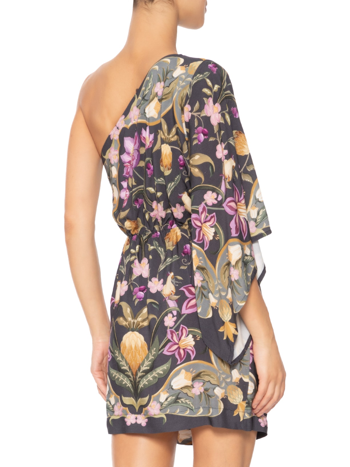 Vestido Ombro Só Lenço Floral Talita Cinza Farm