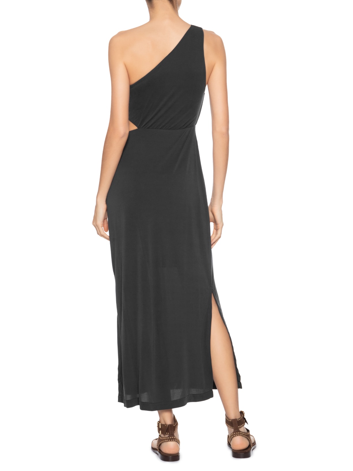 Vestido Ombro Só Metal Preto Maria Filó