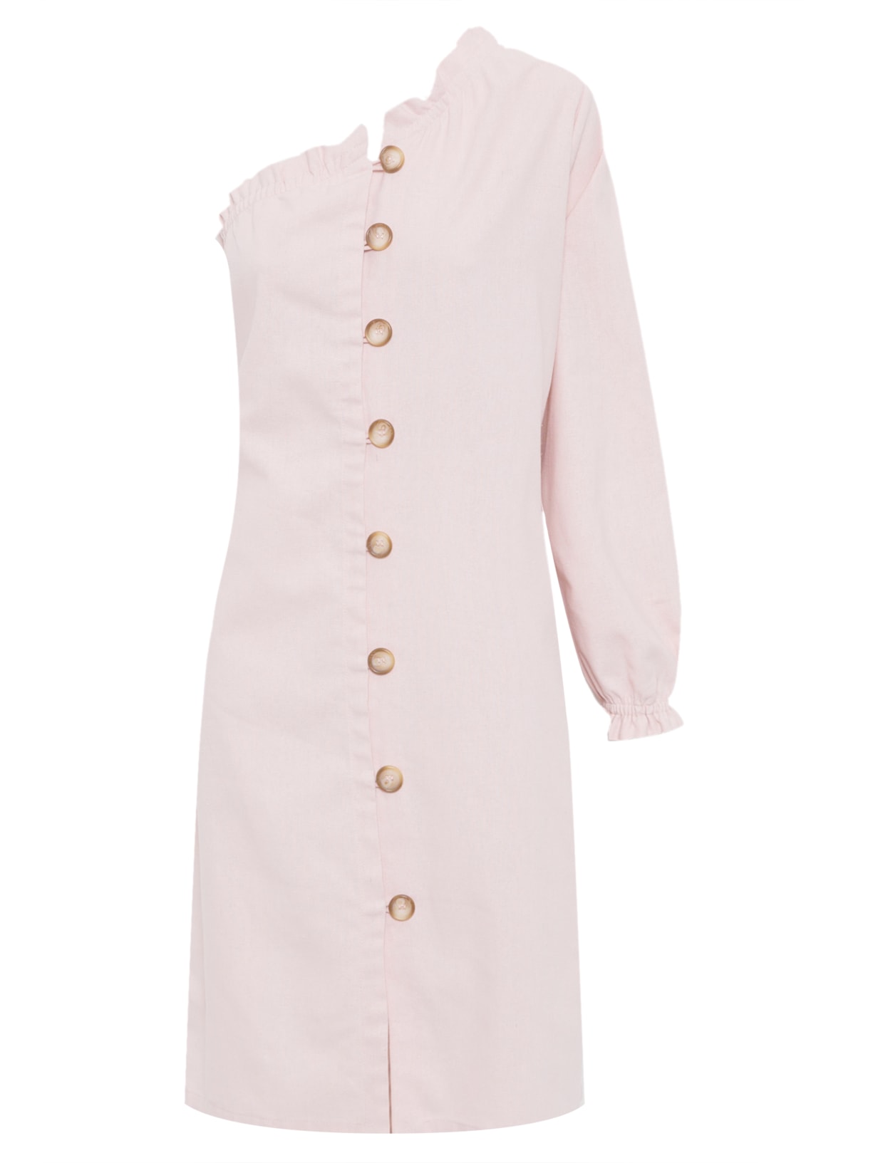 Vestido Ombro Só - Rosa