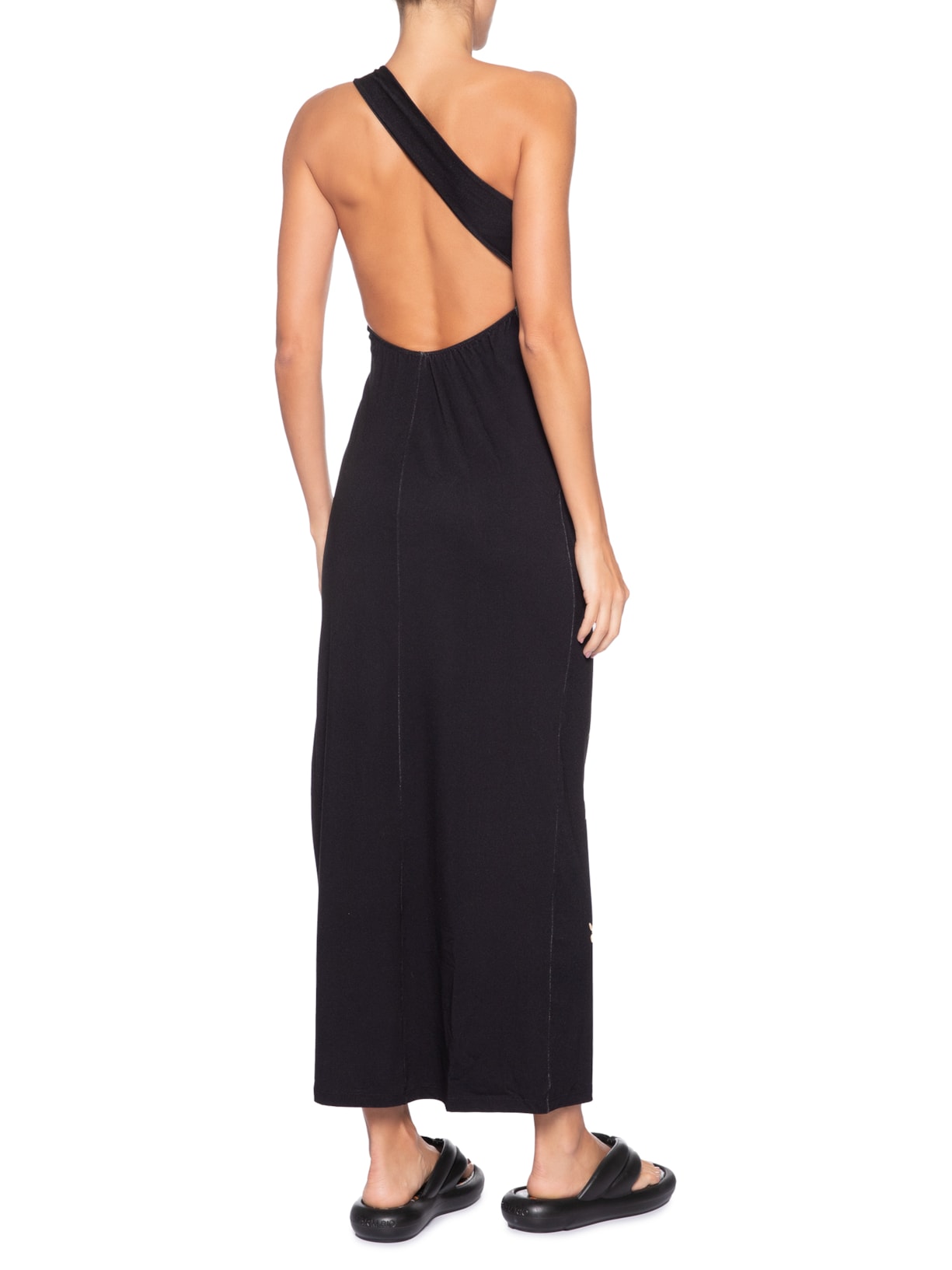 Vestido Ombro Só Selva De Flor Preto Farm