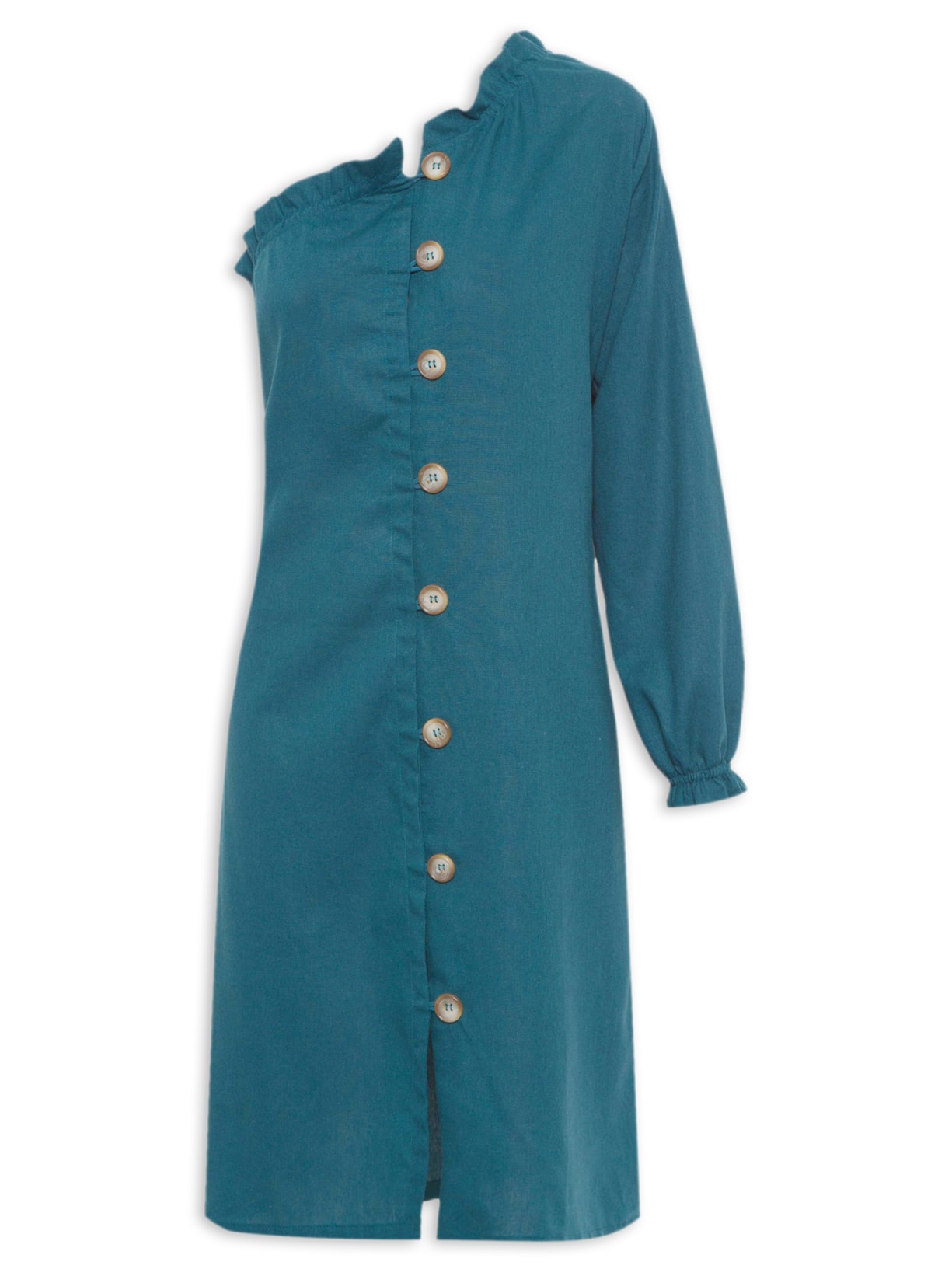 Vestido Ombro Só - Verde