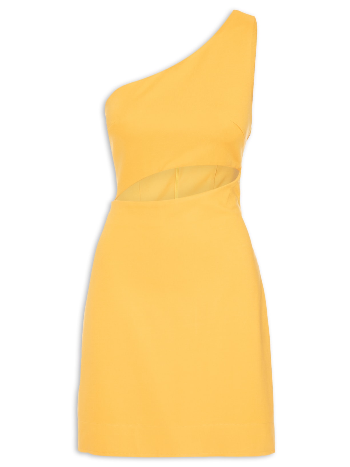 Vestido Ombro único Cut Estruturado Laranja Animale