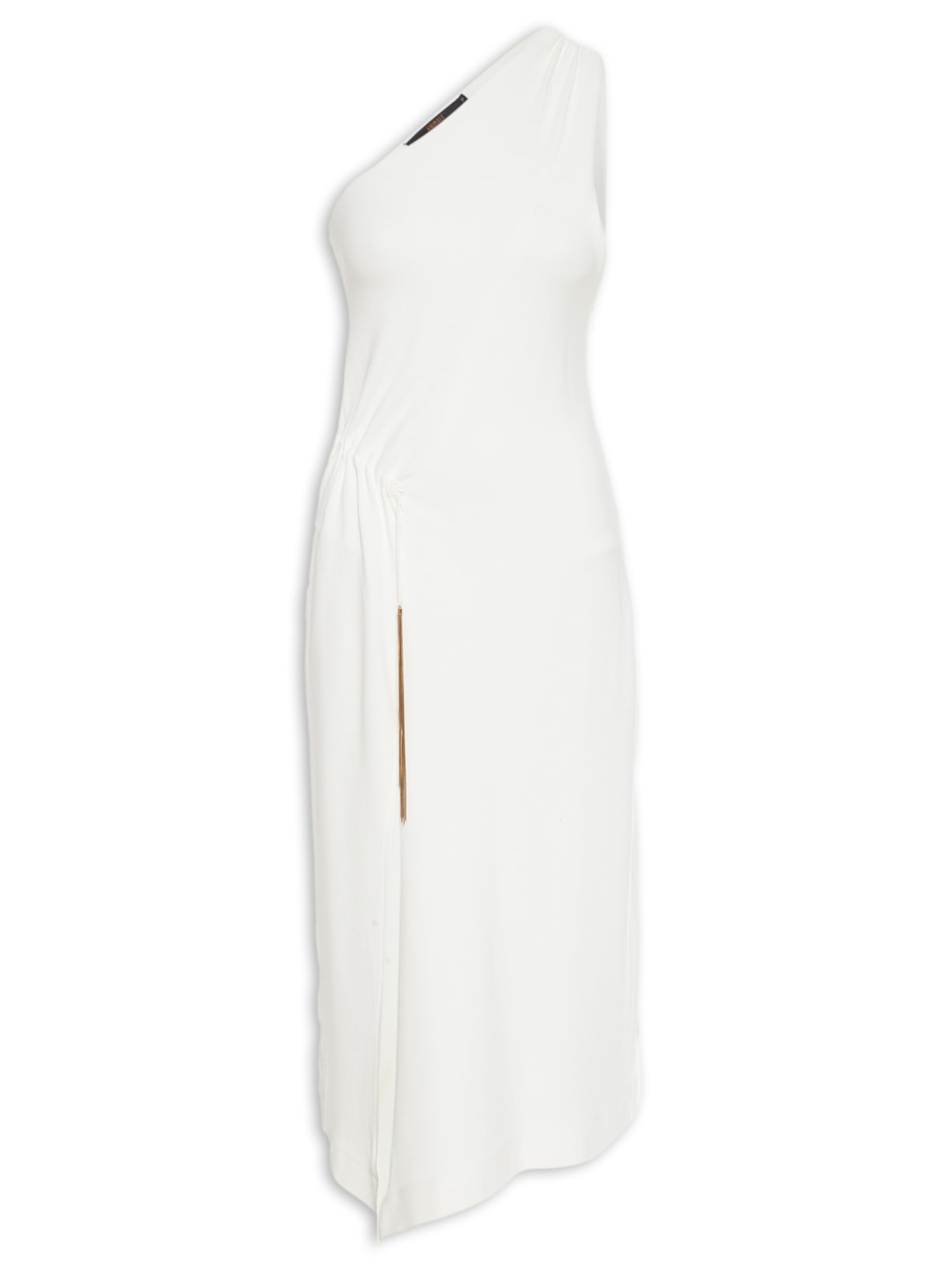 Vestido Ombro único Franzido - Off-white