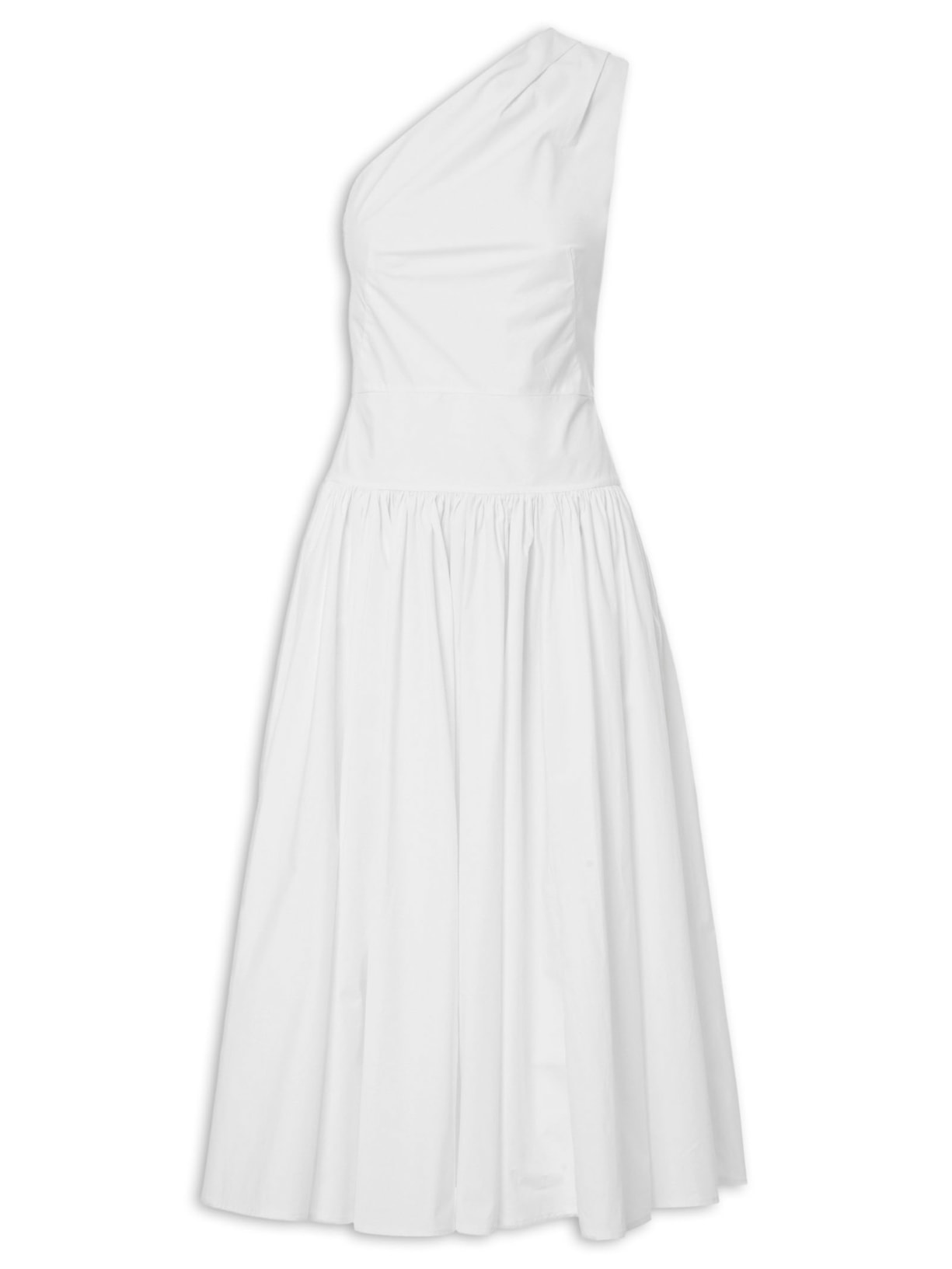 Vestido Ombro Único Pala Curta - Branco