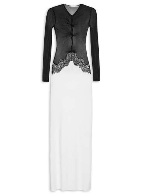 Vestido Open Twist Verner Lace Dress - Branco