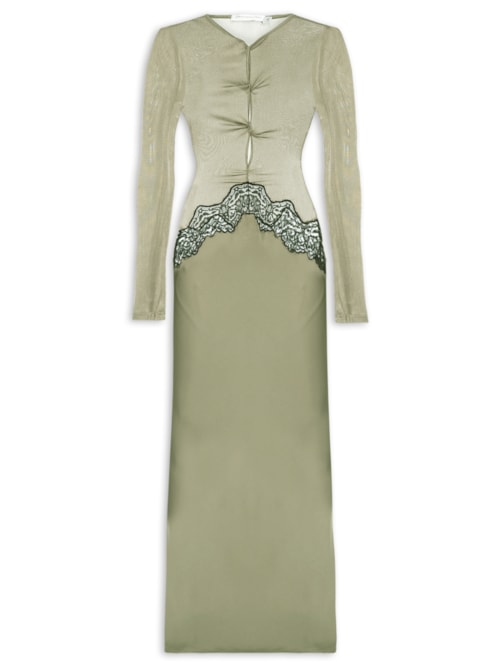 Vestido Open Twist Verner Lace Dress - Marrom
