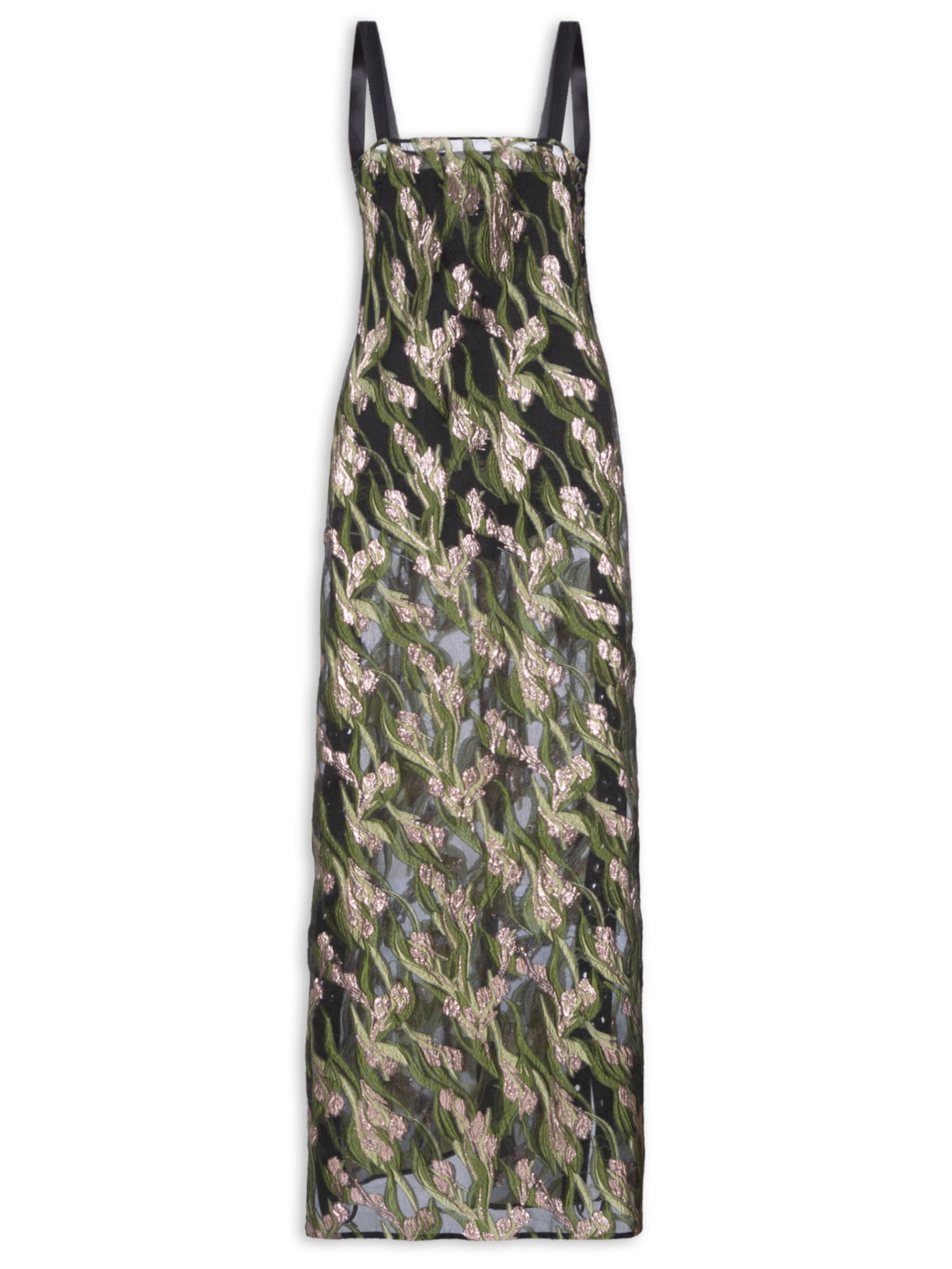 Vestido Organza Champagne - Preto