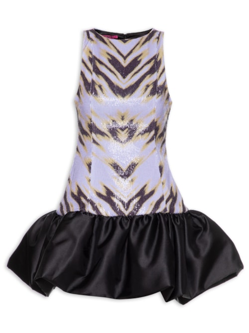 Vestido Paetê Balonê - Lilás