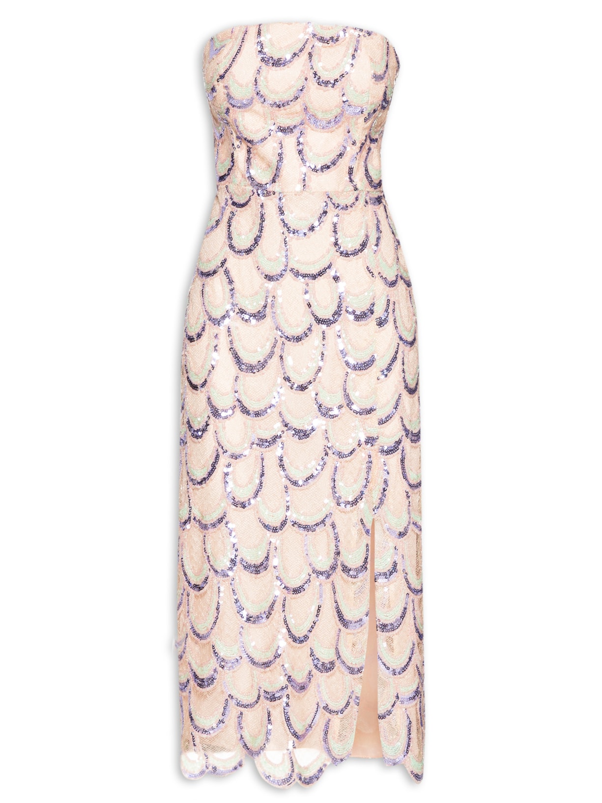 Vestido Paetê Escamas Elena - Rosa