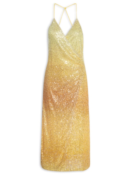 Vestido Paetê Luau Das Onças - Dourado