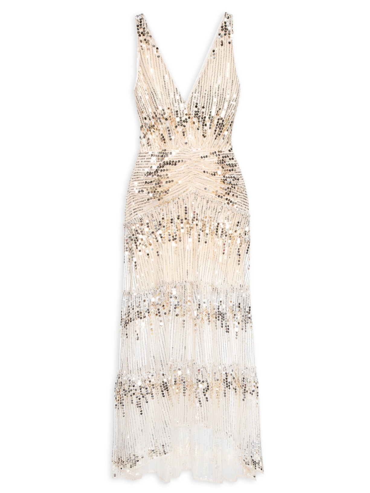 Vestido Paetê Music Paula - Prata