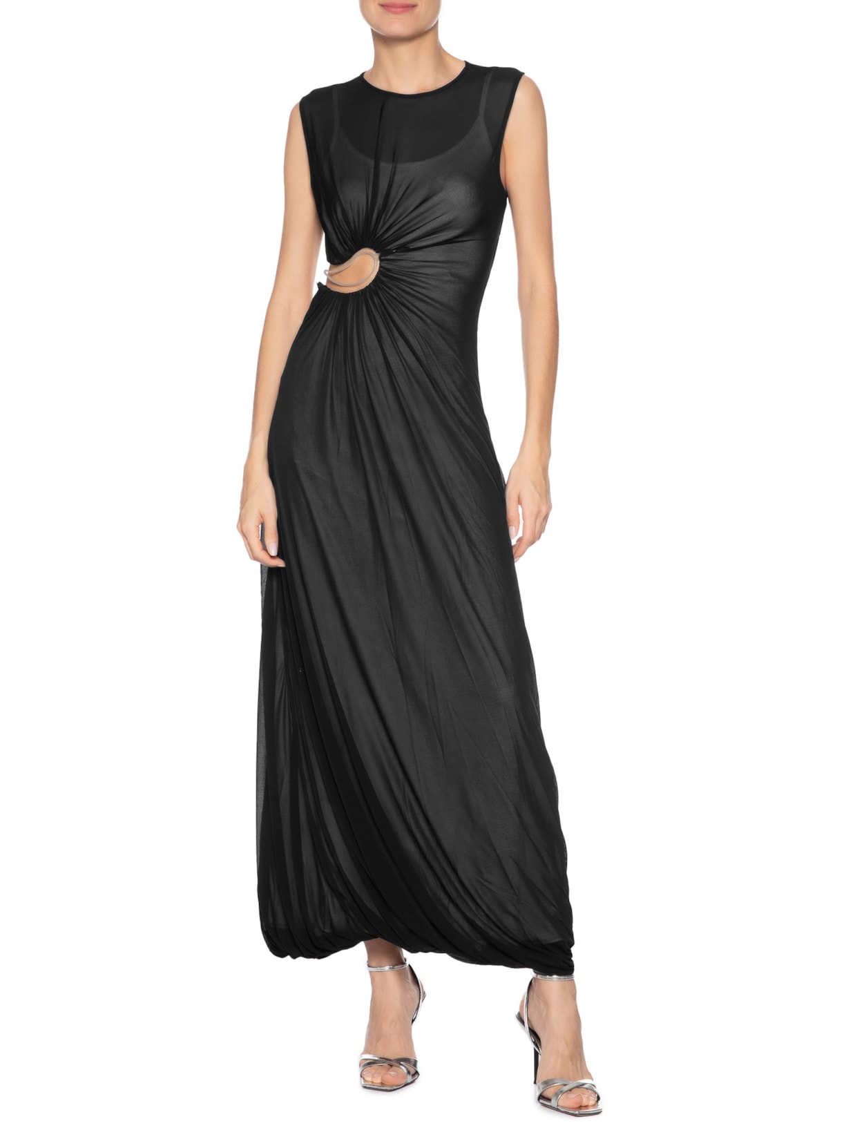 Vestido Paisley Overlay Encased Tank Preto Christopher Esber