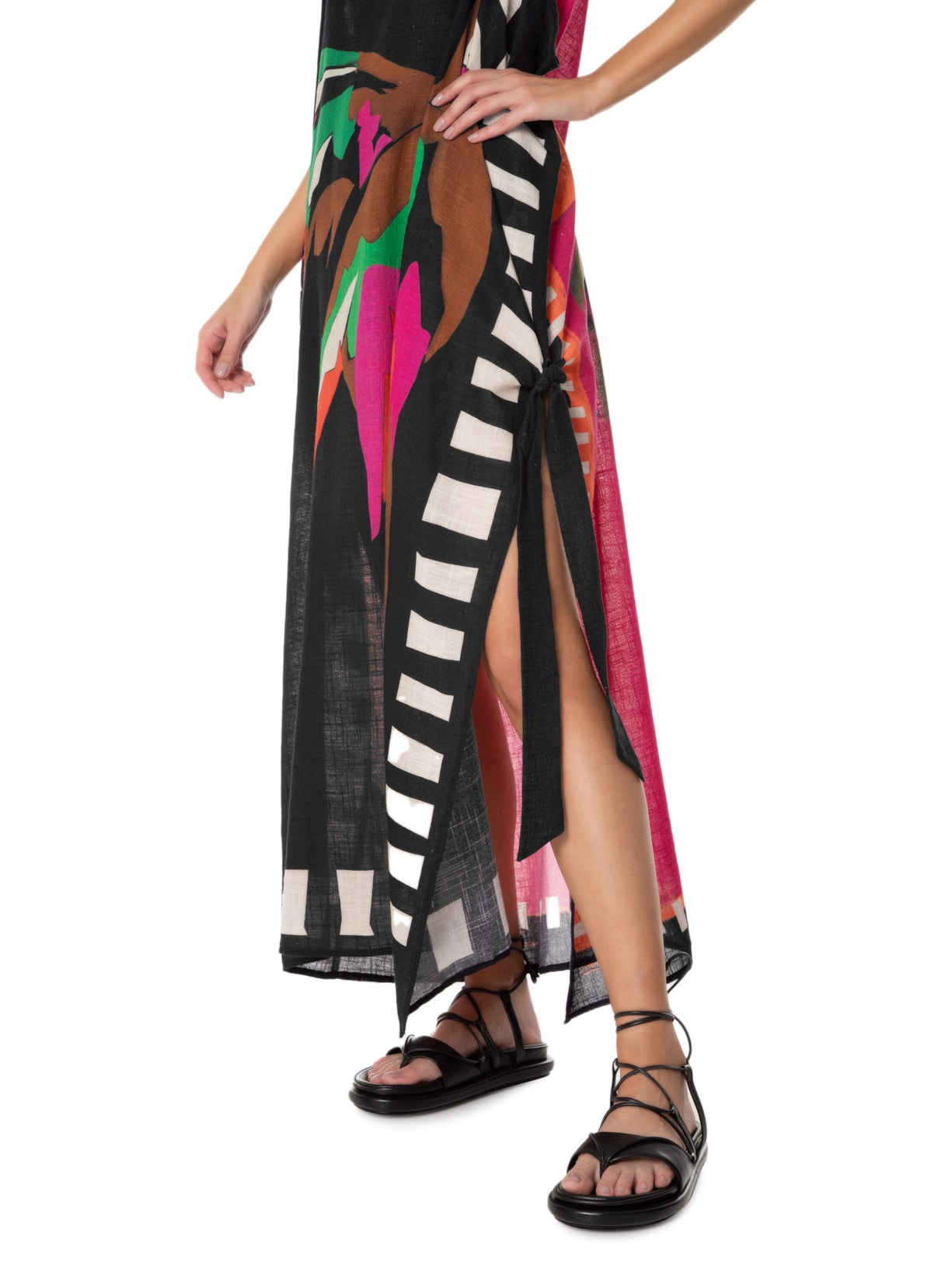 Vestido Pareô Coqueiro Preto Osklen