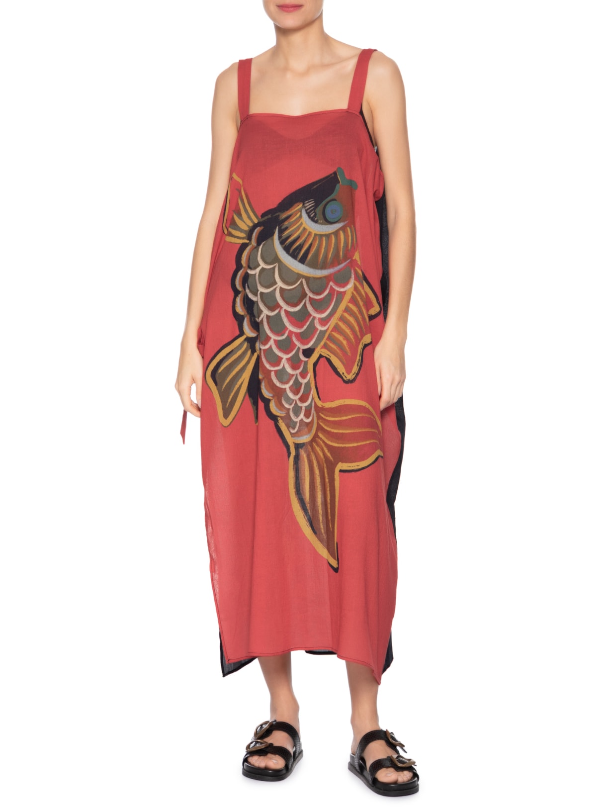 Vestido Pareo Peixe Red Vermelho Osklen