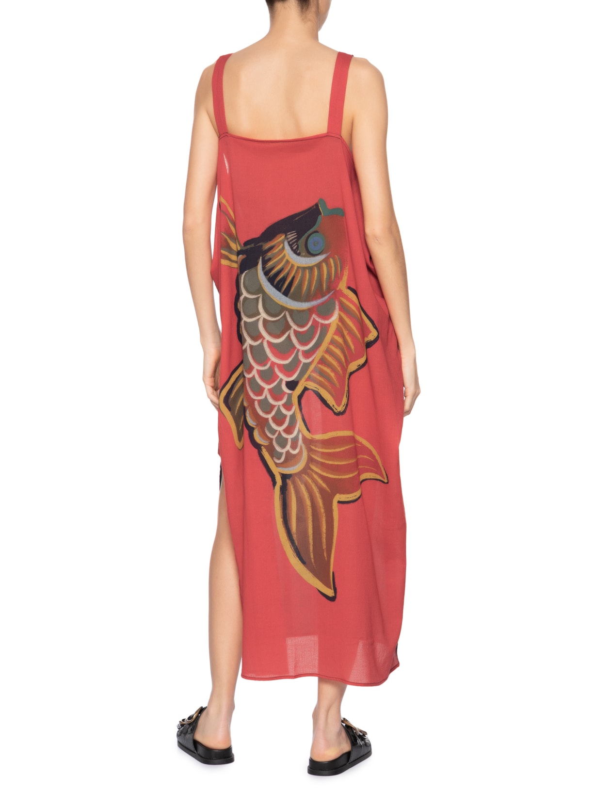 Vestido Pareo Peixe Red Vermelho Osklen