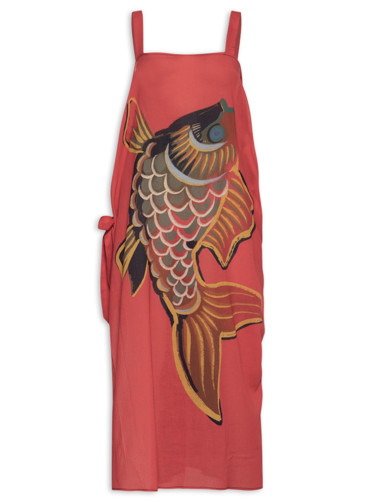 Vestido Pareo Peixe Red Vermelho Osklen