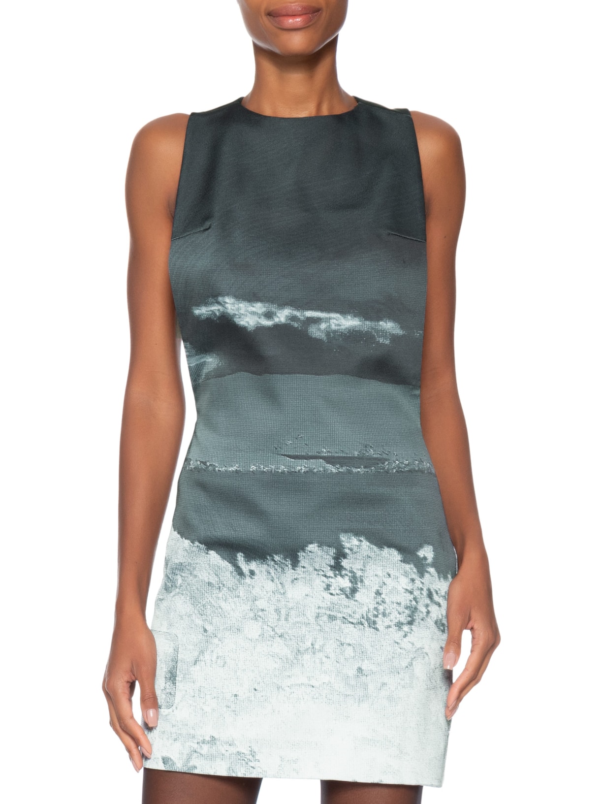 Vestido Paysage Estampado Cinza Galavote