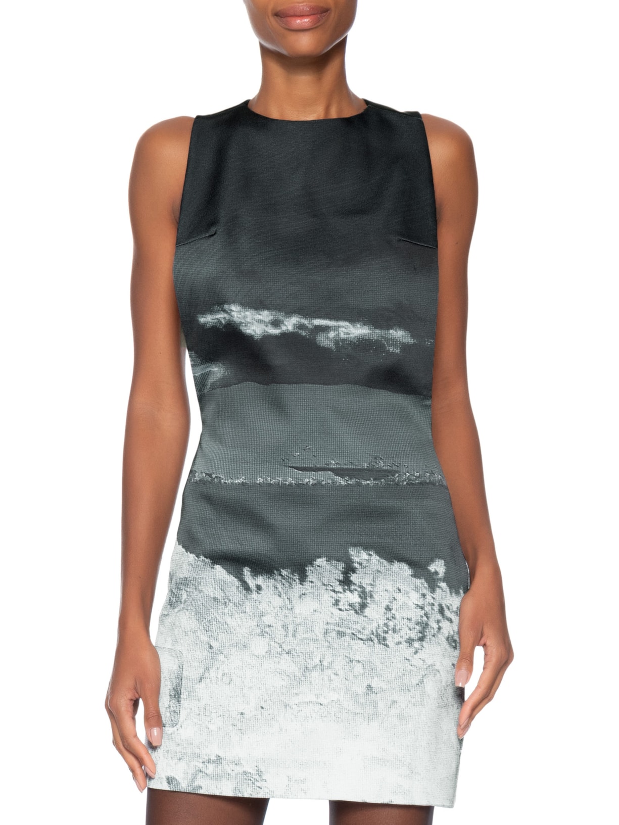 Vestido Paysage Estampado Cinza Galavote