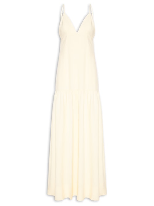 Vestido Pesponto Recortes – Amarelo