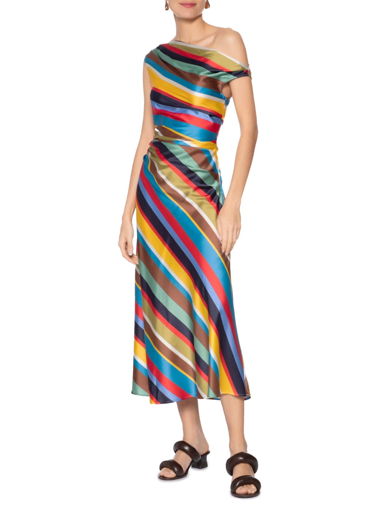 Vestido Phare Seda Azul Staud