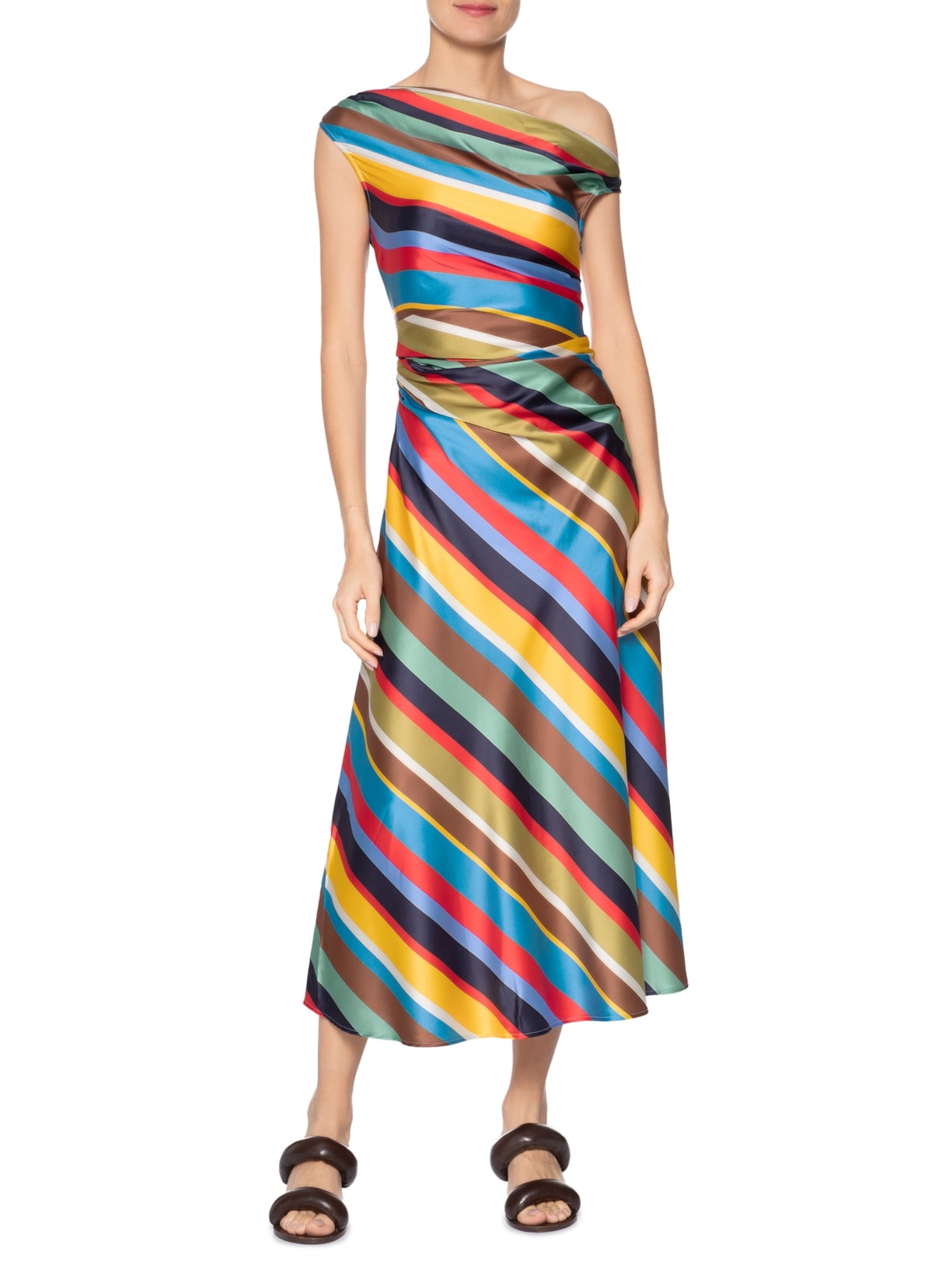 Vestido Phare Seda Azul Staud