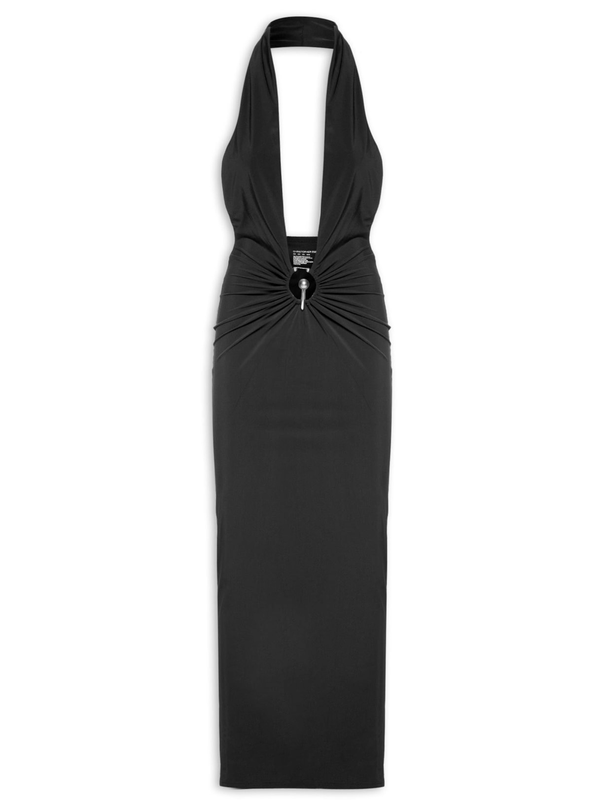 Vestido Pierced Orbit Halter Lycra - Preto