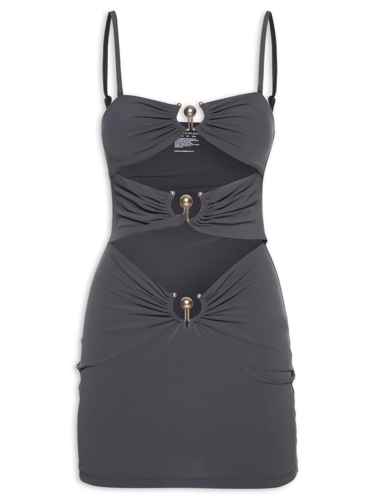 Vestido Pierced Orbit Mini - Cinza