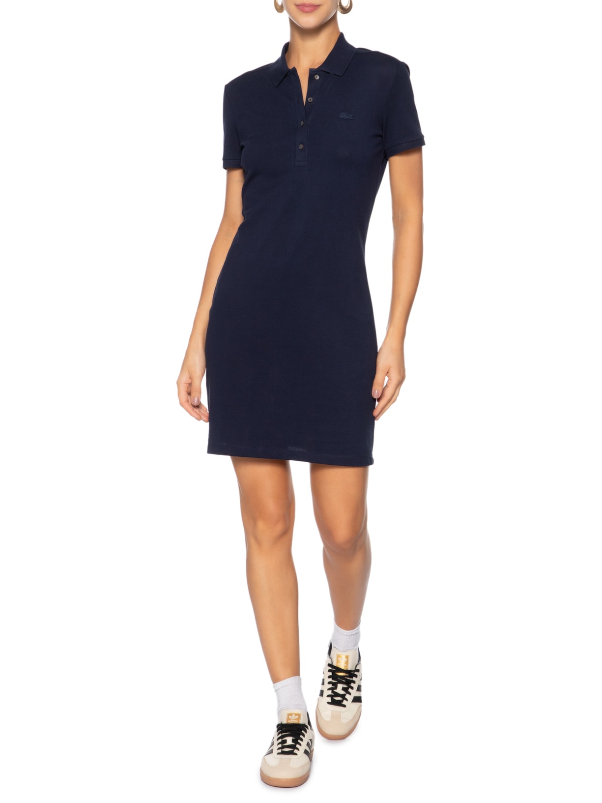 Vestido Piquet Azul Lacoste