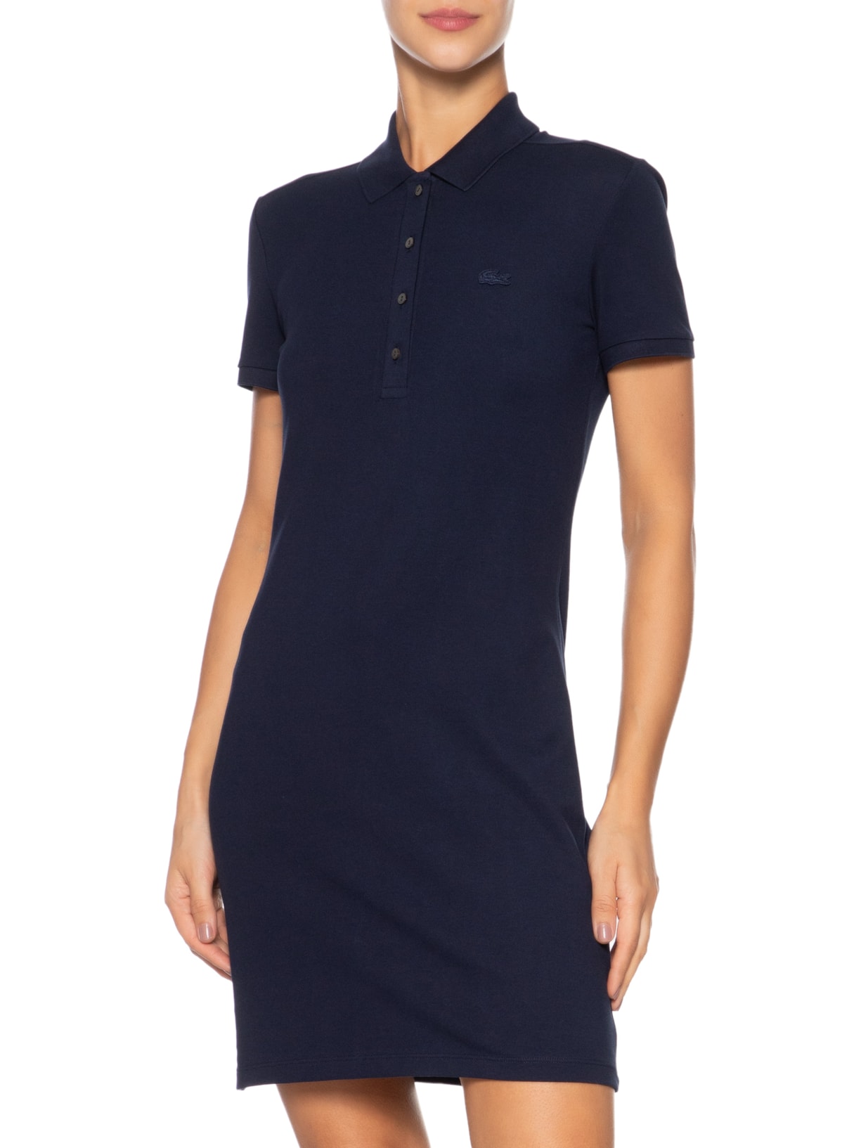 Vestido Piquet Azul Lacoste