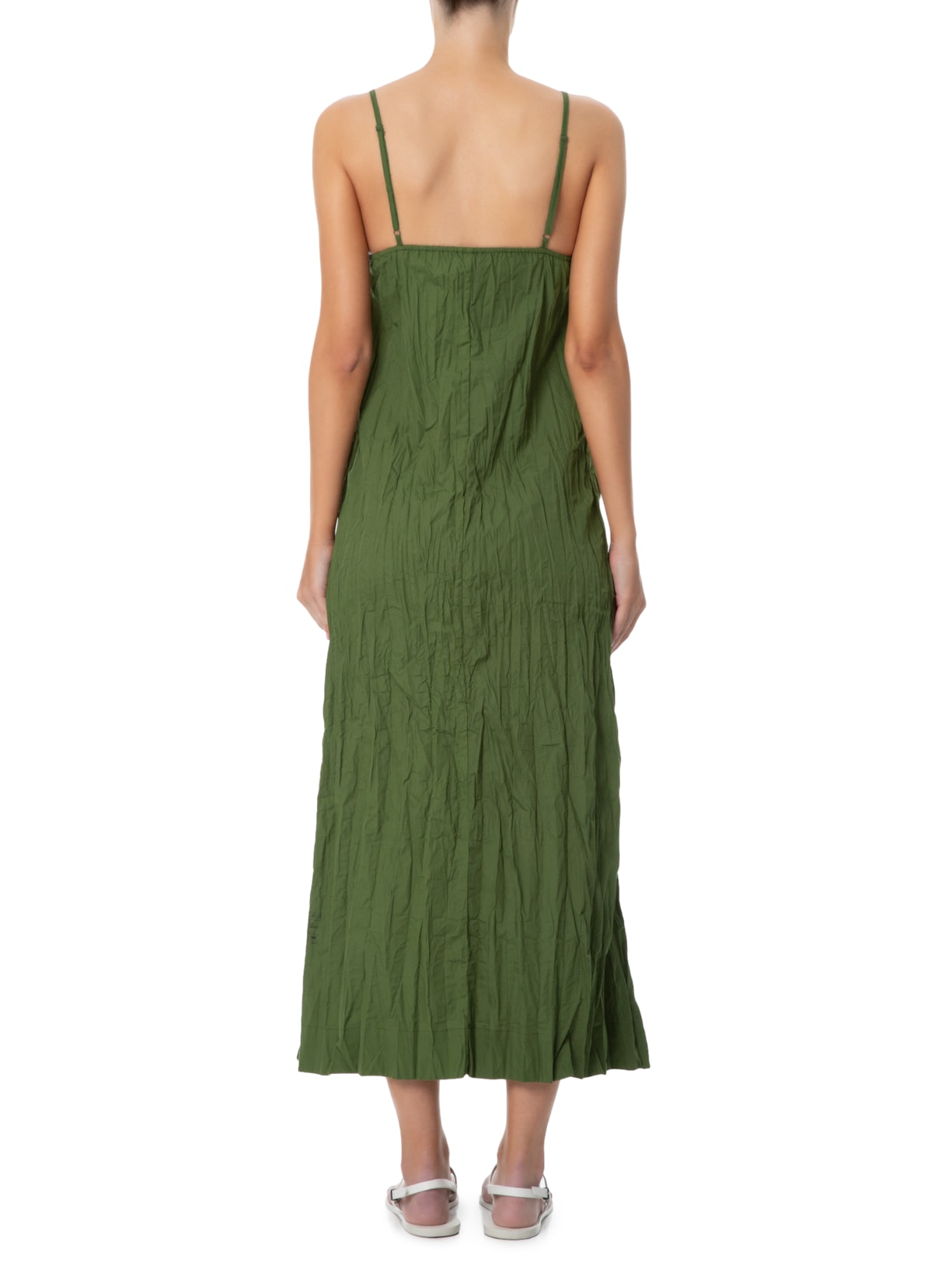 Vestido Pleat Midi Verde Osklen