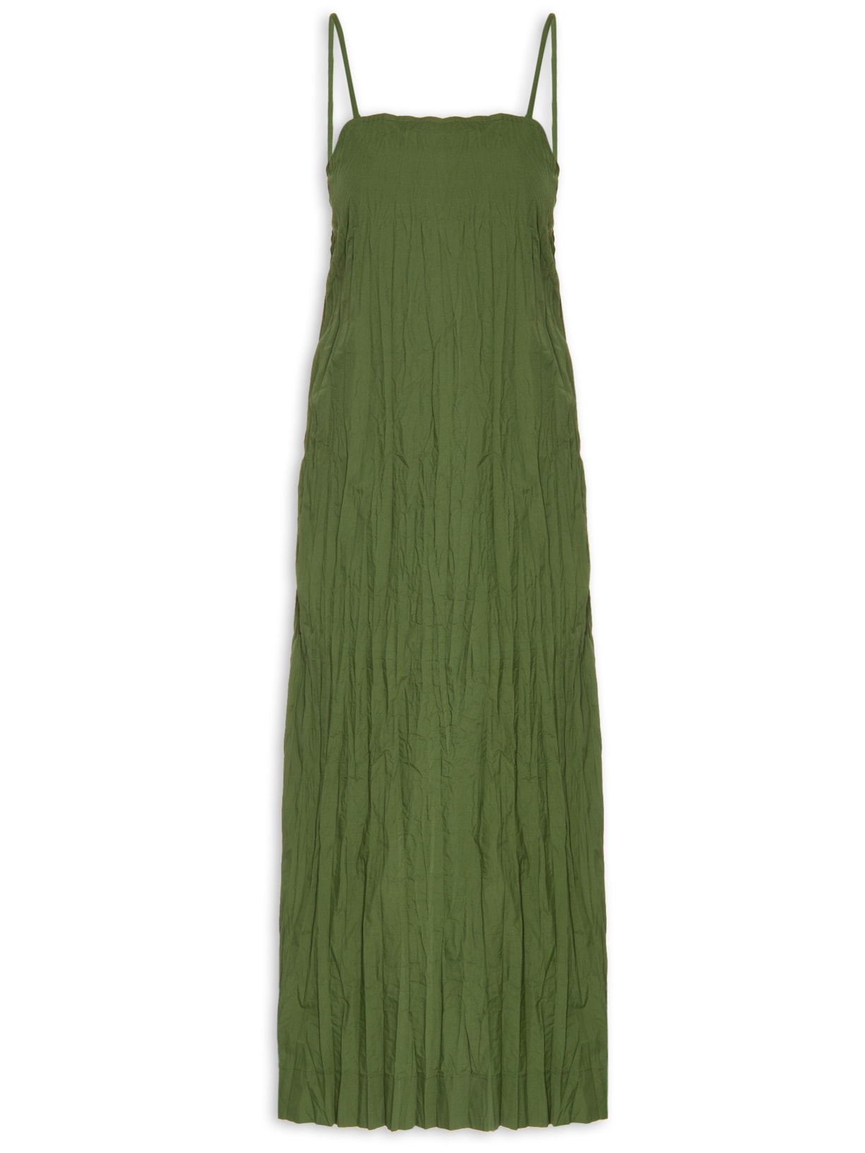 Vestido Pleat Midi - Verde