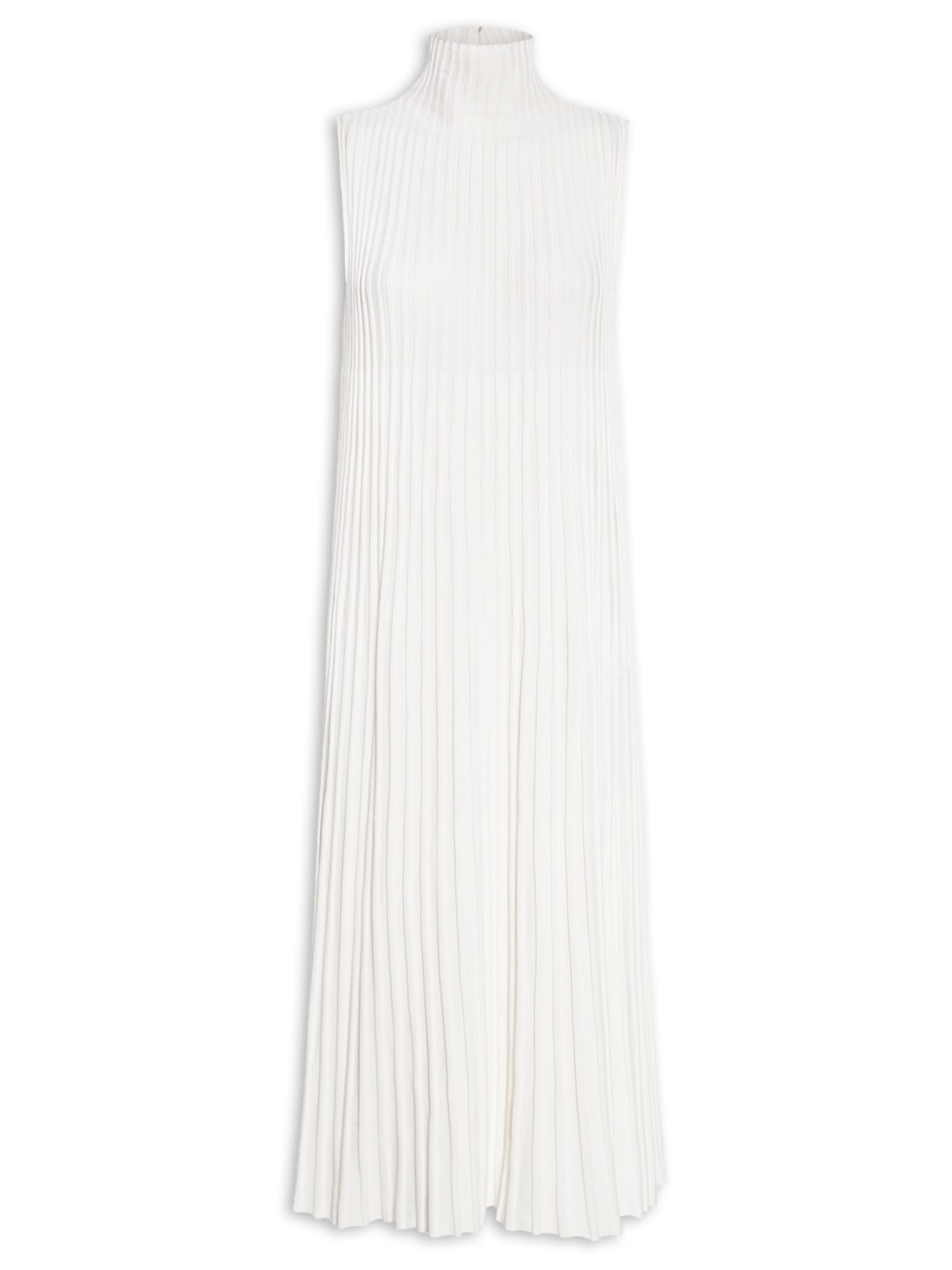 Vestido Plissado Midi - Branco