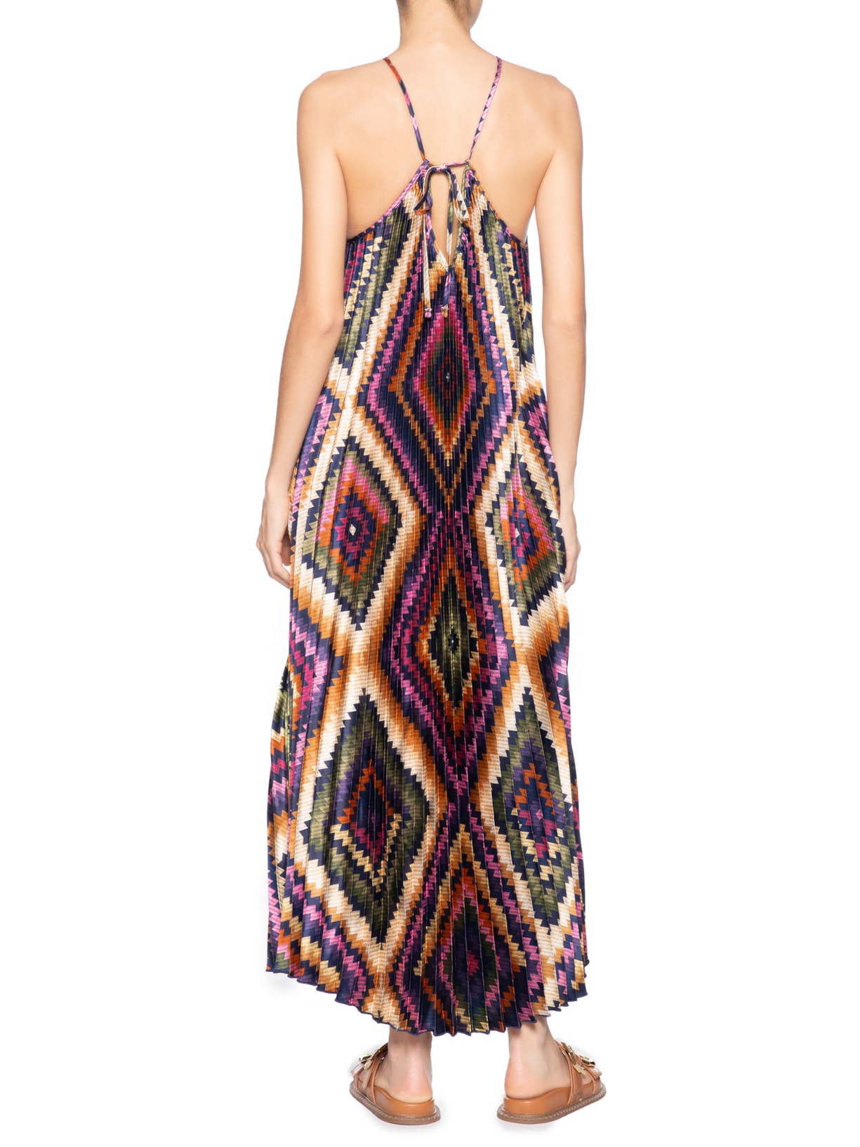 Vestido Plissado Pretti Rosa Farm