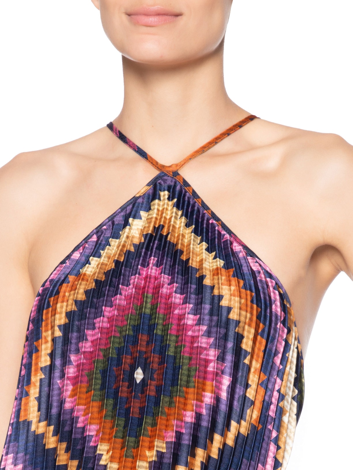 Vestido Plissado Pretti Rosa Farm