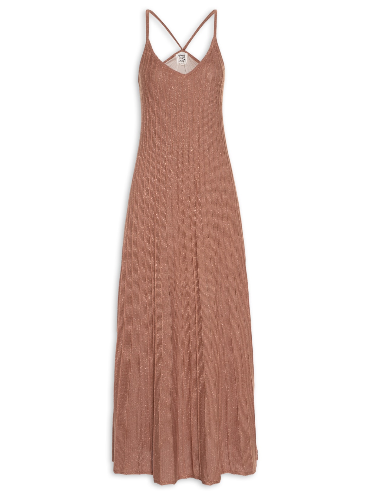 Vestido Plissado Shine - Marrom