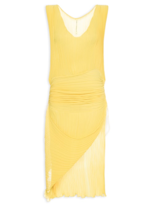 Vestido Plissê - Amarelo