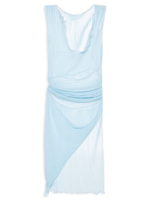 Vestido Plissê - Azul