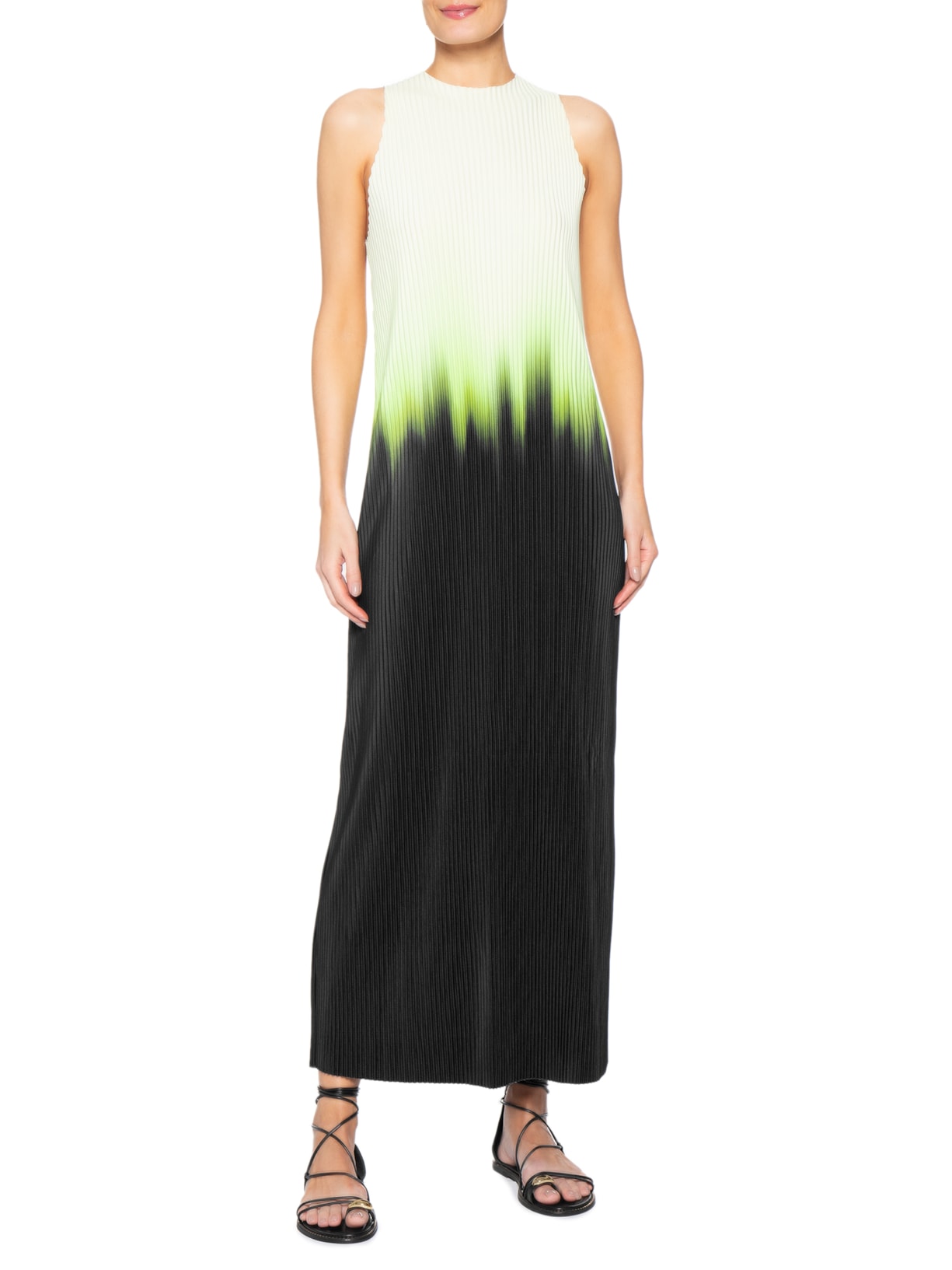 Vestido Plisse Blurred Neon Preto Osklen