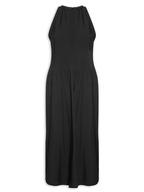 Vestido Plisse Nadador - Preto