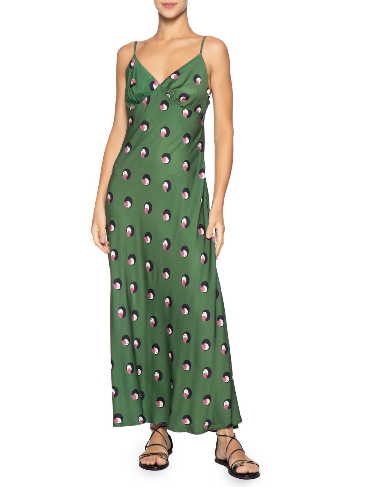 Vestido Poá Ararinha Verde Farm