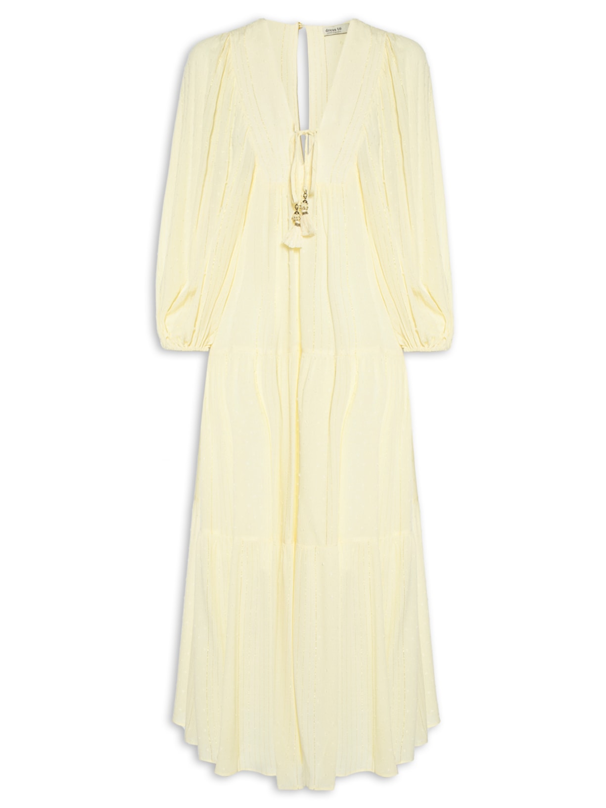 Vestido Poá Lurex - Amarelo